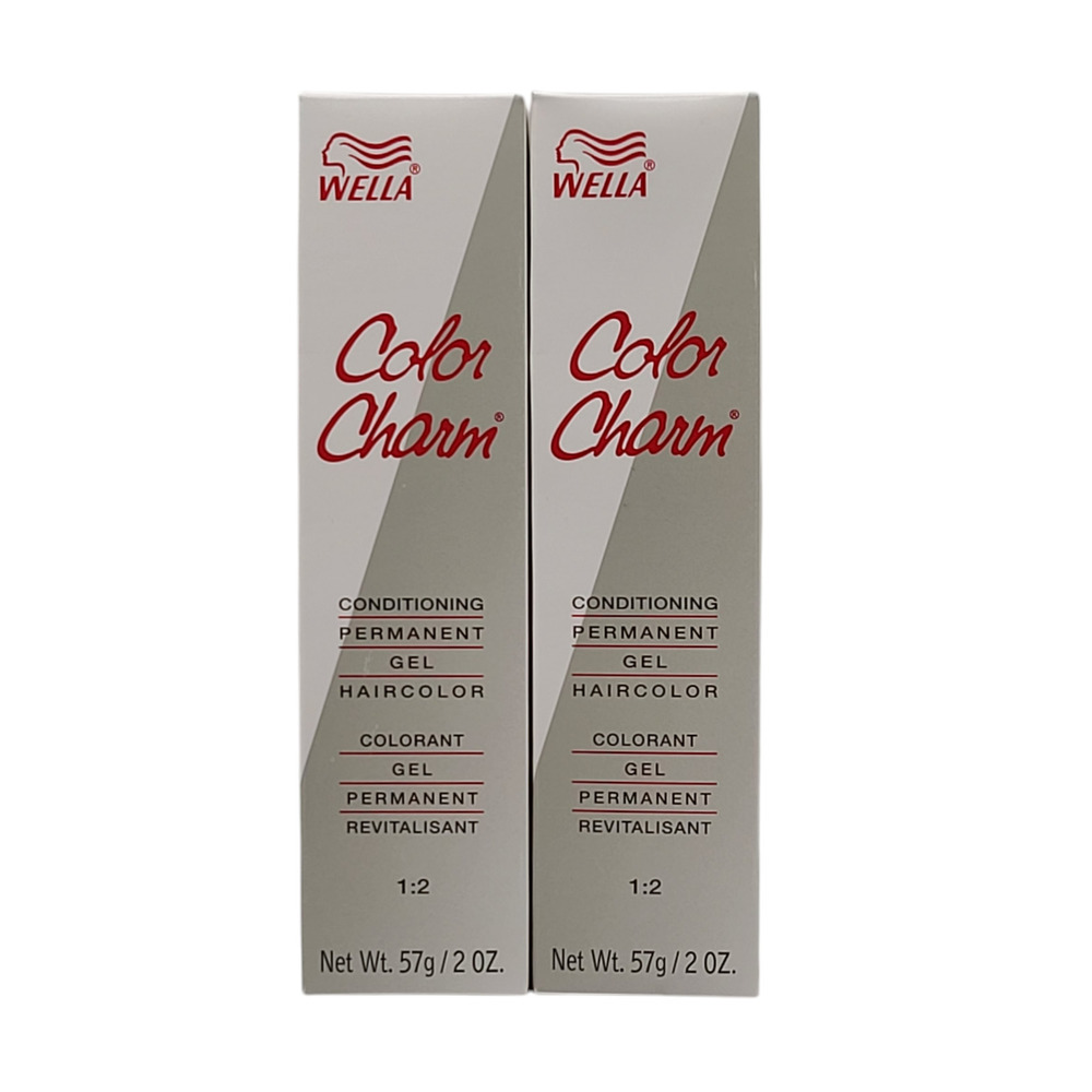 2 Pack Wella Color Charm Permanent Gel Hair Color 7W Caramel - 2 oz